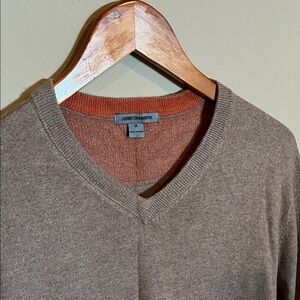 Johnston & Murphy Men's Brown V-Neck Sweater